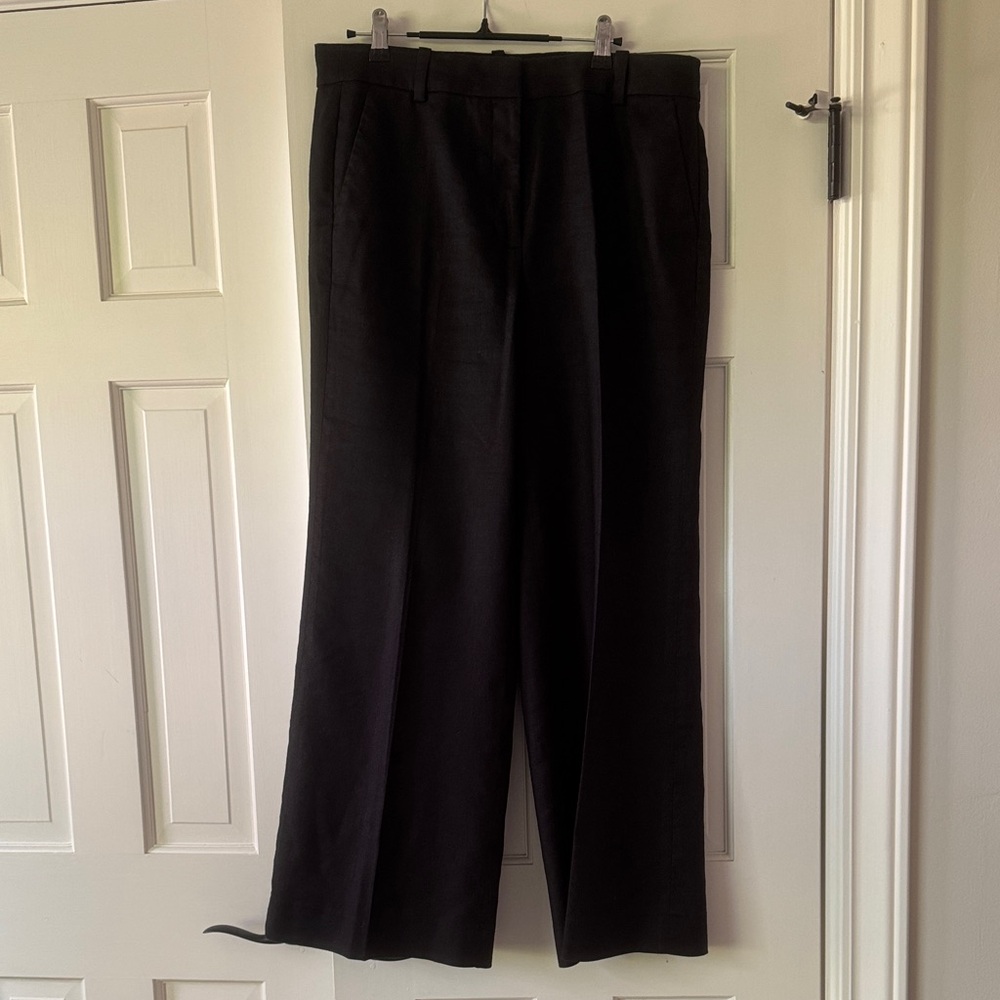 J. Crew Women's Tailored Black Linen Pants